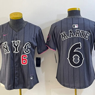 Women's New York Mets Graphite 2024 City Connect Limited Stitched Baseball Jerseys