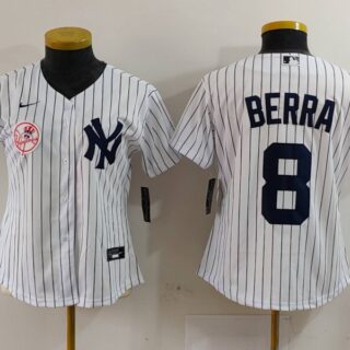 Women's New York Yankees #8 Barra Grey White Team Cool Base Stitched Jersey(Run Small)