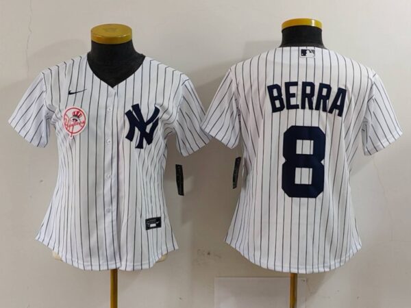 Women's New York Yankees #8 Barra Grey White Team Cool Base Stitched Jersey(Run Small)
