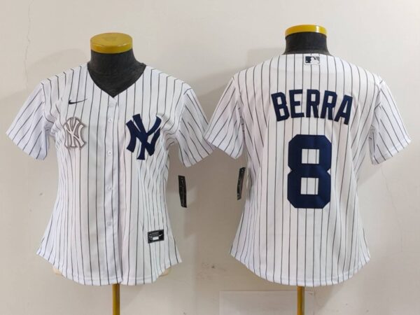 Women's New York Yankees #8 Barra Grey White Team Cool Base Stitched Jersey(Run Small)