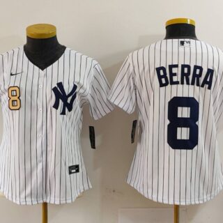Women's New York Yankees #8 Barra Grey White Team Cool Base Stitched Jersey(Run Small)