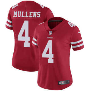 Women's Nike 49ers #4 Nick Mullens Red Team Color Women's Stitched NFL Vapor Untouchable Limited Jersey