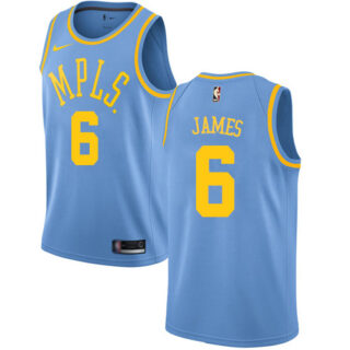 Women's Nike Lakers #6 LeBron James Royal Blue Women's NBA Swingman Hardwood Classics Jersey