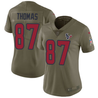 Women's Nike Texans #87 Demaryius Thomas Olive Women's Stitched NFL Limited 2017 Salute to Service Jersey