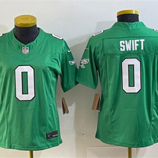Women's Philadelphia Eagles #0 D'Andre Swift Green 2023 F.U.S.E. Stitched Football Jersey(Run Small)