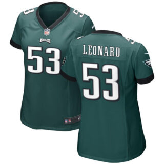 Women's Philadelphia Eagles #53 Shaquille Leonard Green Stitched Football Jersey Run Small