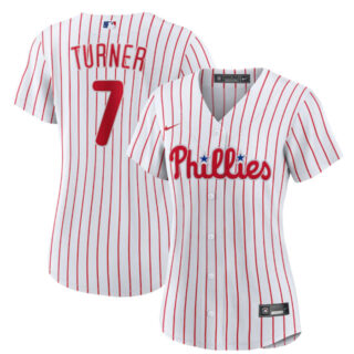 Women's Philadelphia Phillies #7 Trea Turner White Stitched Baseball Jersey(Run Small)