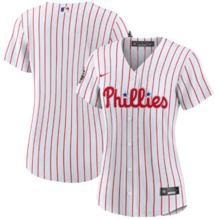 Women's Philadelphia Phillies Blank White 2022 World Series Flex Base Stitched Baseball Jersey(Run Small)