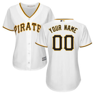 Women's Pirates Customized White Stitched MLB Jersey
