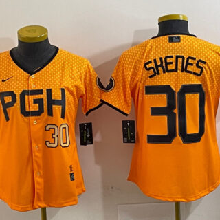 Women's Pittsburgh Pirates #30 Paul Skenes Gold City Connect Stitched Jerseys