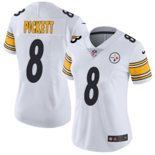 Women's Pittsburgh Steelers #8 Kenny Pickett White Vapor Untouchable Limited Stitched Jersey(Run Small)
