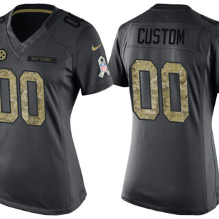 Women's Pittsburgh Steelers Anthracite Customized Camo 2016 Salute to Service Jersey