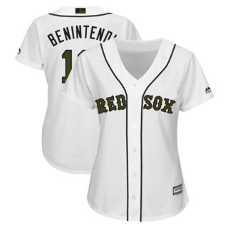 Women's Red Sox #16 Andrew Benintendi White 2018 Memorial Day Cool Base Women's Stitched MLB Jersey