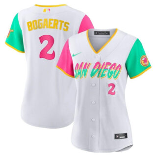 Women's San Diego Padres #2 Xander Bogaerts 2022 White City Connect Stitched Baseball Jersey(Run Small)s