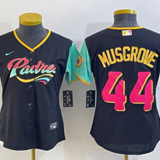 Women's San Diego Padres #44 Joe Musgrove Black City Connect Stitched Baseball Jersey(Run Small)