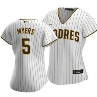 Women's San Diego Padres #5 Wil Myers White Cool Base Stitched Baseball Jersey(Run Small)