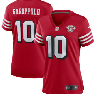 Women's San Francisco 49ers #10 Jimmy Garoppolo 75th Anniversary Jersey