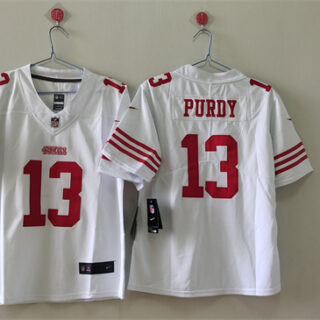 Women's San Francisco 49ers #13 Brock Purdy White Vapor Stitched Jersey(Run Small)
