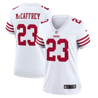 Women's San Francisco 49ers #23 Christian McCaffrey White Stitched Jersey(Run Small)
