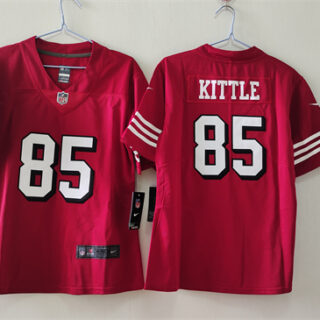Women's San Francisco 49ers #85 George Kittle Red Vapor Alternate Stitched Jersey(Run Small)