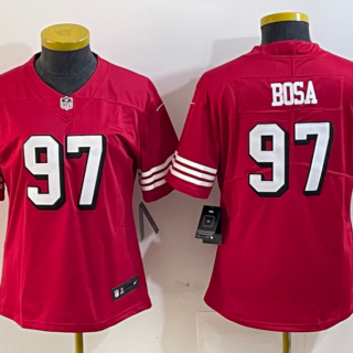 Women's San Francisco 49ers #97 Nick Bosa New Red Stitched Jersey(Run Small)