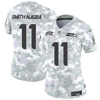 Women's Seattle Seahawks #11 Jaxon Smith-Njigba 2024 F.U.S.E Arctic Camo Salute To Service Limited Stitched Football Jersey(Run Small)