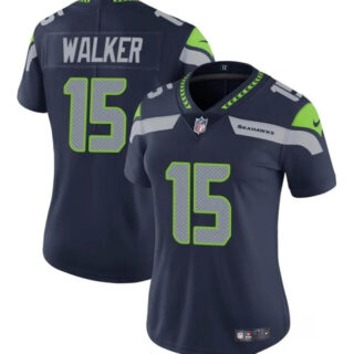 Women's Seattle Seahawks #15 P.J. Walker Navy Vapor Limited Stitched Football Jersey(Run Small)