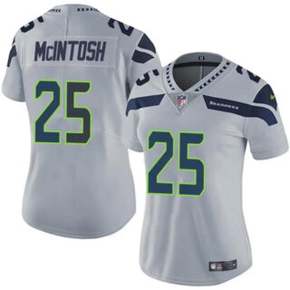 Women's Seattle Seahawks #25 Kenny McIntosh Grey Vapor Limited Stitched Football Jersey(Run Small)