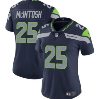 Women's Seattle Seahawks #25 Kenny McIntosh Navy Vapor Limited Stitched Football Jersey(Run Small)