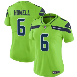 Women's Seattle Seahawks #6 Sam Howell Green Vapor Limited Stitched Football Jersey(Run Small)