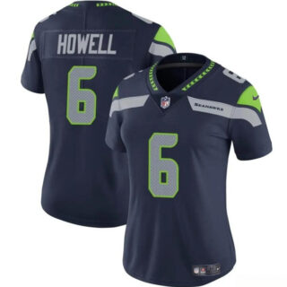 Women's Seattle Seahawks #6 Sam Howell Navy Vapor Limited Stitched Football Jersey(Run Small)