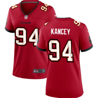 Women's Tampa Bay Buccanee #94 Calijah Kancey Red 2023 Draft Stitched Game Jersey(Run Small)