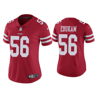 Women 49ers #56 Samson Ebukam Red Vapor limited Jersey