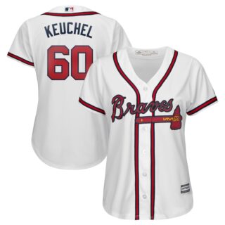 Women Braves 60 Dallas Keuchel White Women Cool Base Jersey