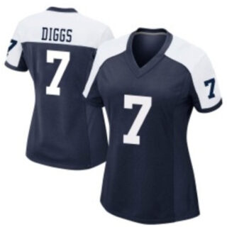 Women Cowboys #7 Trevon Diggs Thanksgiving Blue Vapor Limited Jersey