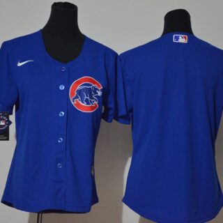 Women Cubs Blank Royal Women Cool Base Jersey