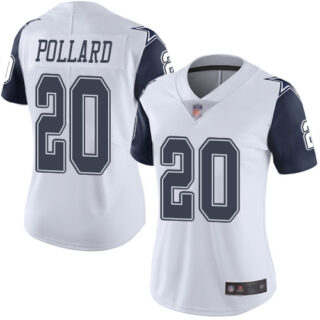 Women Dallas Cowboys #20 Tony Pollard Rush White Vapor Untouchable Limited Jersey