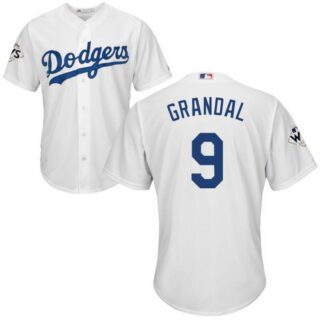 Women Dodgers #9 Yasmani Grandal White Cool Base 2017 World Series Bound Stitched MLB Jersey