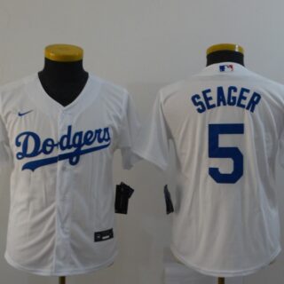 Women Dodgers 5 Corey Seager White Women 2020 Nike Cool Base Jersey