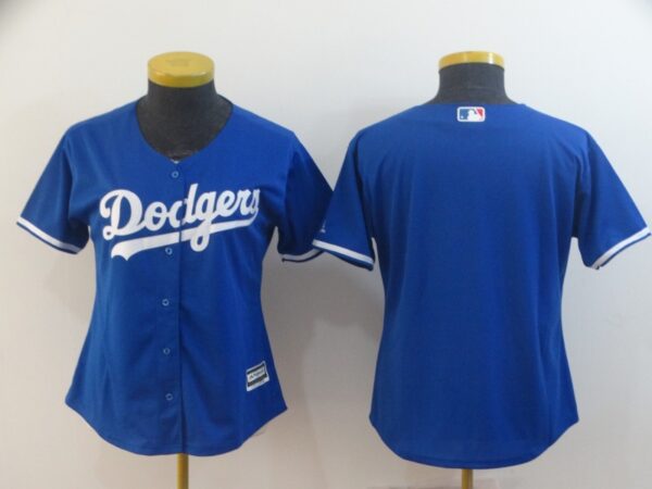 Women Dodgers Blank Royal Women Cool Base Jersey