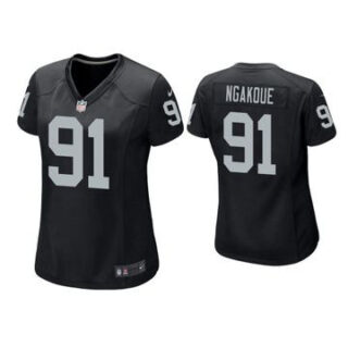 Women Las Vegas Raiders #91 Yannick Ngakoue Black Jersey