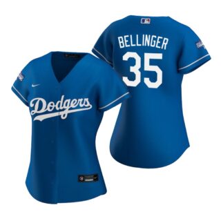 Women Los Angeles Dodgers 35 Cody Bellinger Royal 2020 World Series Champions Replica Jersey