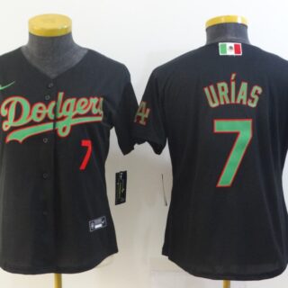 Women Los Angeles Dodgers 7 Urias Black Game 2021 Nike MLB Jersey