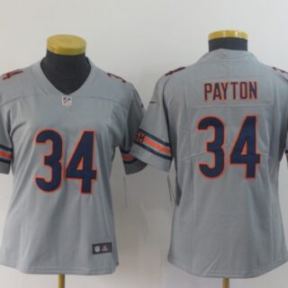Women Nike Bears 34 Walter Payton Gray Women Inverted Legend Limited Jersey