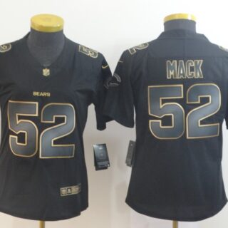 Women Nike Bears 52 Khalil Mack Black Gold Women Vapor Untouchable Limited Jersey