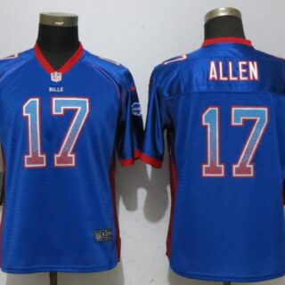 Women Nike Bills 17 Josh Allen Blue Women Drift Fashion Jersey