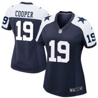 Women Nike Cowboys 19 Amari Cooper Navy Women Throwback Vapor Untouchable Limited Jersey