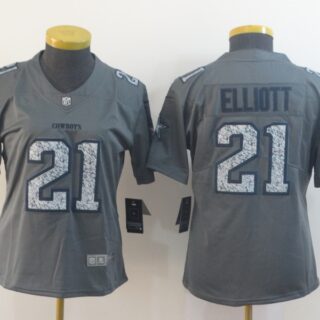 Women Nike Cowboys 21 Ezekiel Elliott Gray Camo Women Vapor Untouchable Limited Jersey