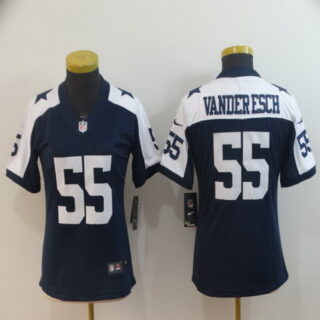 Women Nike Cowboys 55 Leighton Vander Esch Navy Alternate Women Vapor Untouchable Limited Jersey