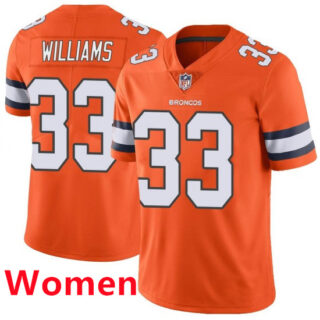 Women Nike Denver Broncos #33 Javonte Williams Orage Rush Jersey